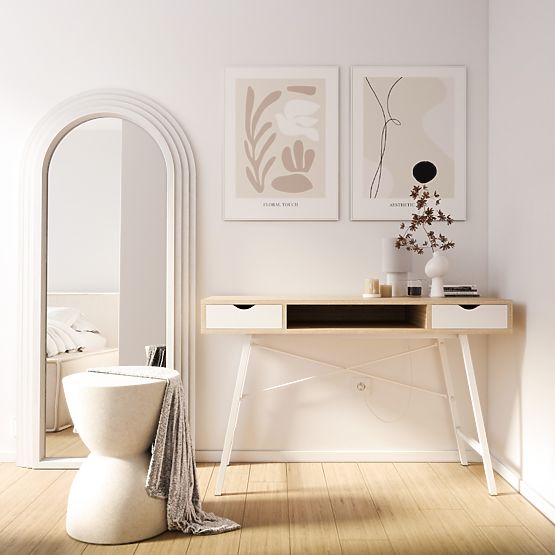 Dekoratives Hängespiegel Giovanni 170x80 cm, weiß, abgerundet