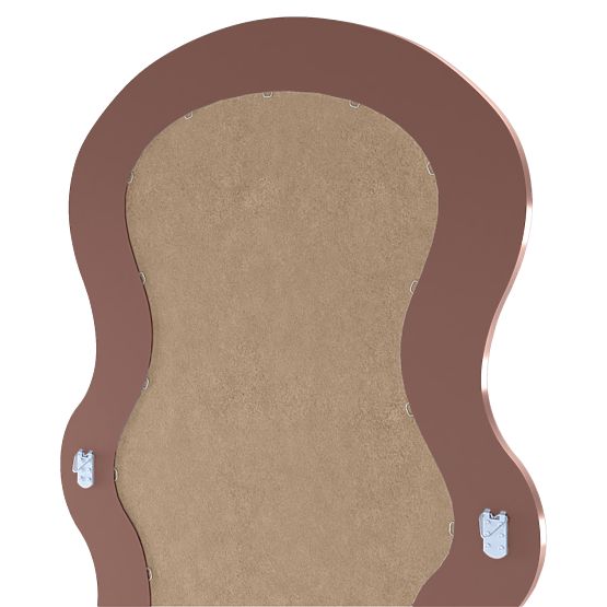 Dekoratives Hängespiegel im Holzrahmen Vale 177x75 cm, wellig, organische Form, Mocha Mousse