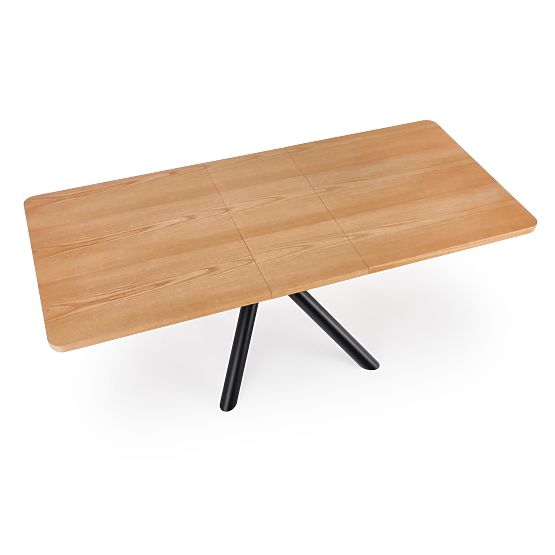 DERRICK ausziehbarer Tisch Natur Eiche / Schwarz (2p=1 Stück)
