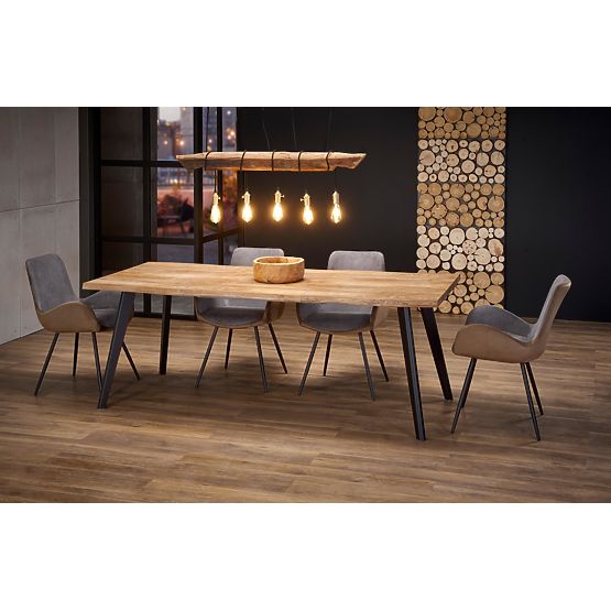DICKSON ausziehbarer Tisch 120-180/80 cm, Platte - natur, Beine - schwarz (2p=1Stk)