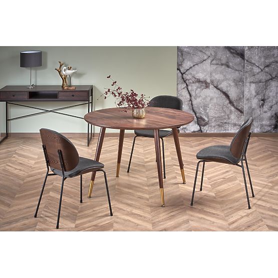 DOMENICO Tischplatte - Nussbaum, Beine - Nussbaum / Gold (2p=1Stk)