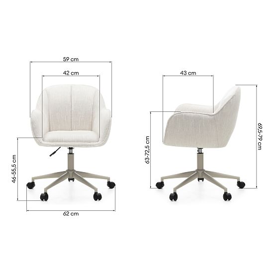 Drehstuhl Almeria, cremefarbig/beige Beine