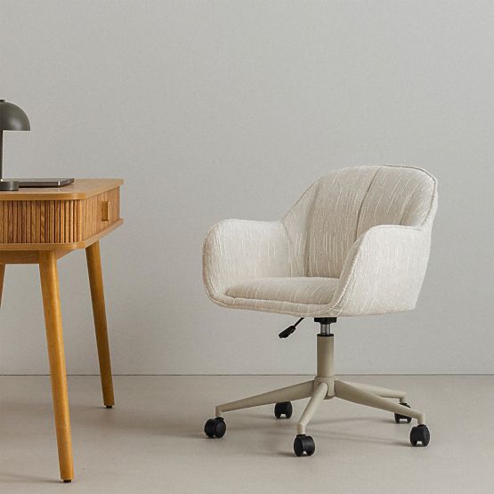 Drehstuhl Almeria, cremefarbig/beige Beine