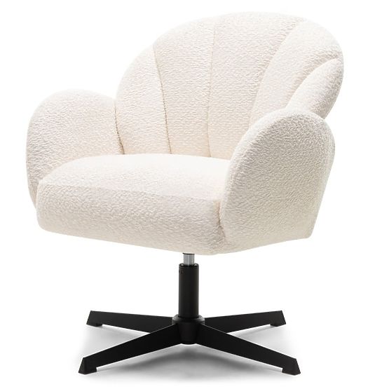 Drehstuhl Casablanca weiß, Bouclé