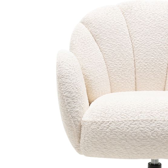 Drehstuhl Casablanca weiß, Bouclé