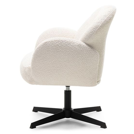 Drehstuhl Casablanca weiß, Bouclé