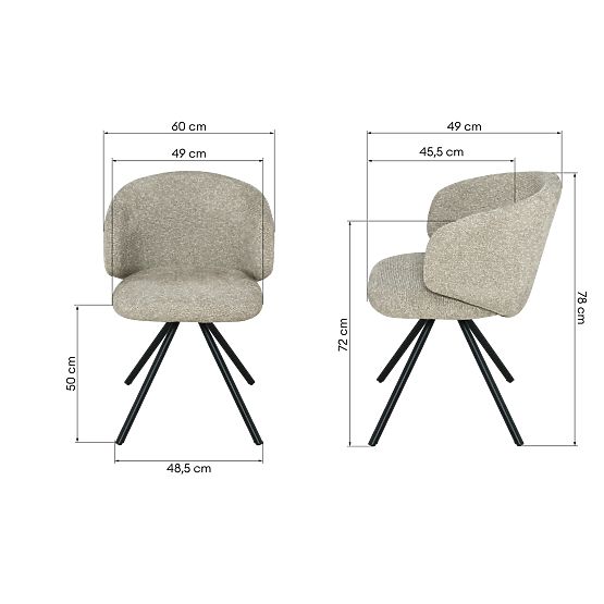 Drehstuhl Pearl Mokka, schwarze Beine