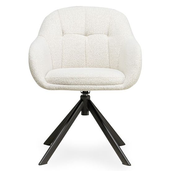 Drehstuhl Santos beige-creme/schwarze Beine
