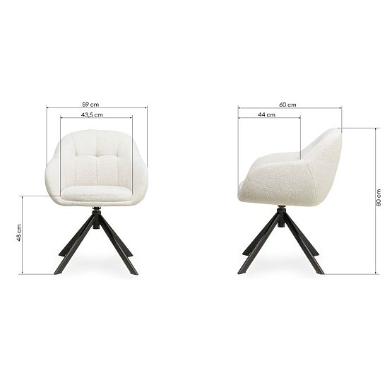 Drehstuhl Santos beige-creme/schwarze Beine