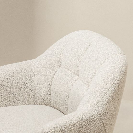 Drehstuhl Santos beige-creme/schwarze Beine