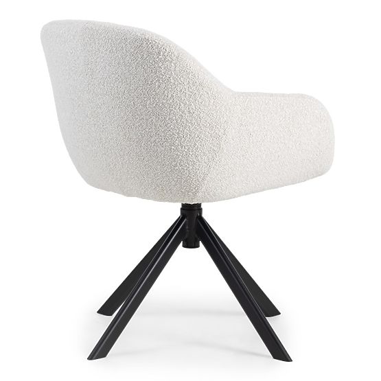 Drehstuhl Santos beige-creme/schwarze Beine