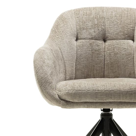 Drehstuhl Santos hellbeige/schwarze Beine