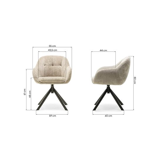 Drehstuhl Santos hellbeige/schwarze Beine