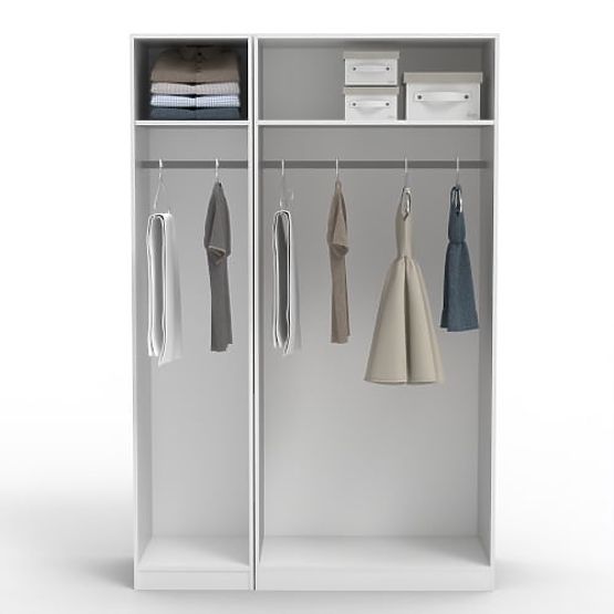 Drehtürenschrank Neroli, Spiegel/Bogenpaneel, weiß