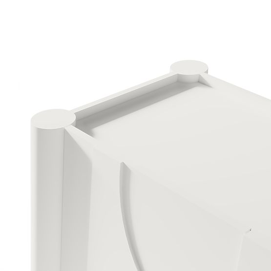 Dreitürige Kommode Lunaria mit gefräster Front, weiß