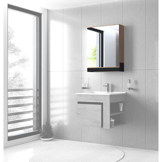 DUESA Spiegelschrank 60/1D Eiche Gold