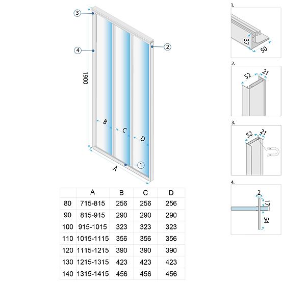 Duschabtrennung Rea Alex 120