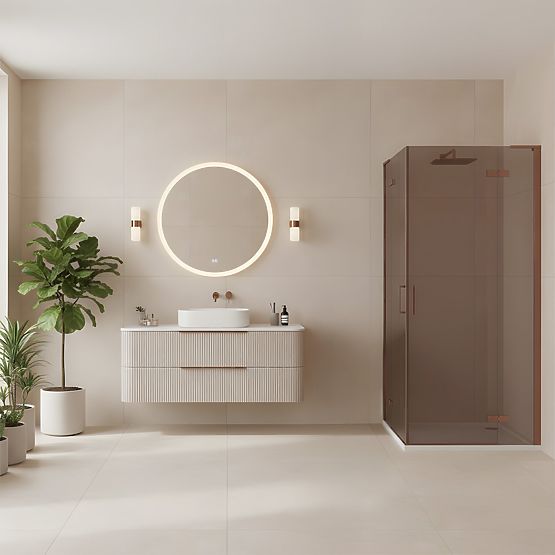 Duschkabine REA Hugo Double 100x100 Gebürstetes Kupfer