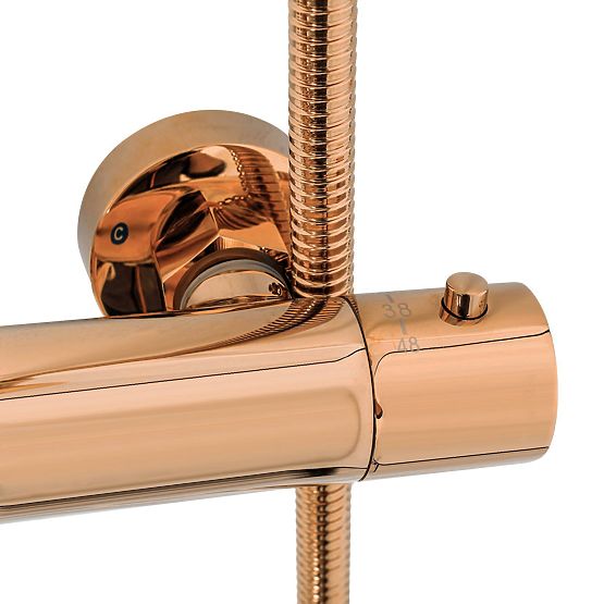 Duschset mit Thermostat Rea Lungo Kupfer