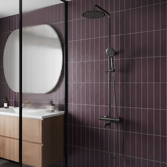 Duschset mit Thermostat Rea Lungo Titan
