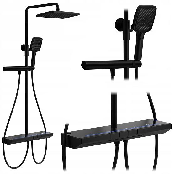 Duschset mit Thermostat REA Pedro Schwarz
