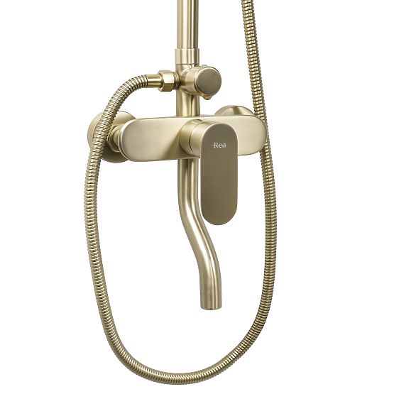 Duschset Rea DROP Gebürstetes Gold