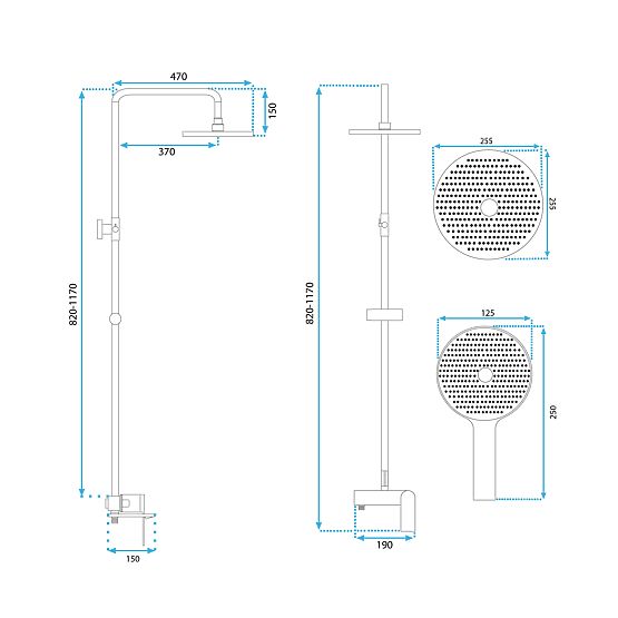 Duschset REA Marco Gebürstetes Gold