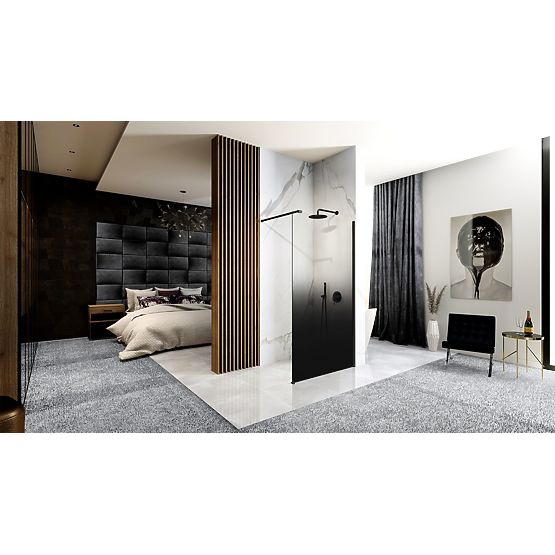 Duschwand Rea Aero Ombre Schwarz 110