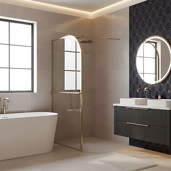 Duschwand Rea Sky Brush Gold 100