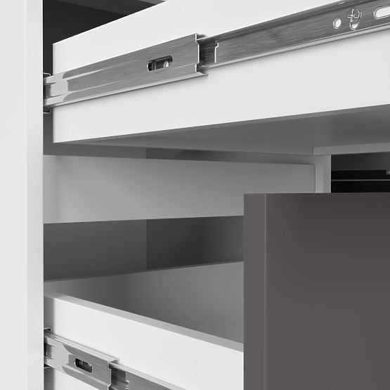 ECKSCHREIBTISCH B20 CLP LINKS PK WEISS / GRAU