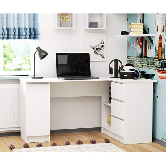 ECKSCHREIBTISCH B20 CLP RECHTS PK WEISS