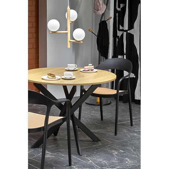 EDGAR Tisch, Platte - Goldene Eiche, Beine - Schwarz (2p=1Stk)