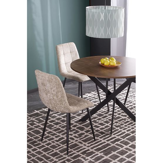 EDGAR Tisch, Platte - Nussbaum, Beine - Schwarz (2p=1Stk)