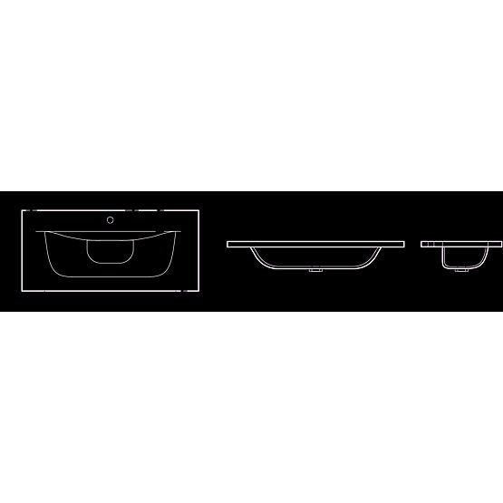 Einzelkammer-Möbelwaschbecken 100 cm