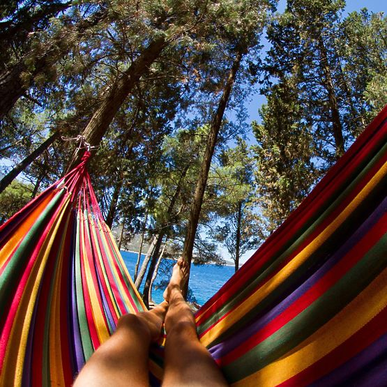 Einzelsitz-Hängematte mit 40 cm Spreizstab 400257 Gelb