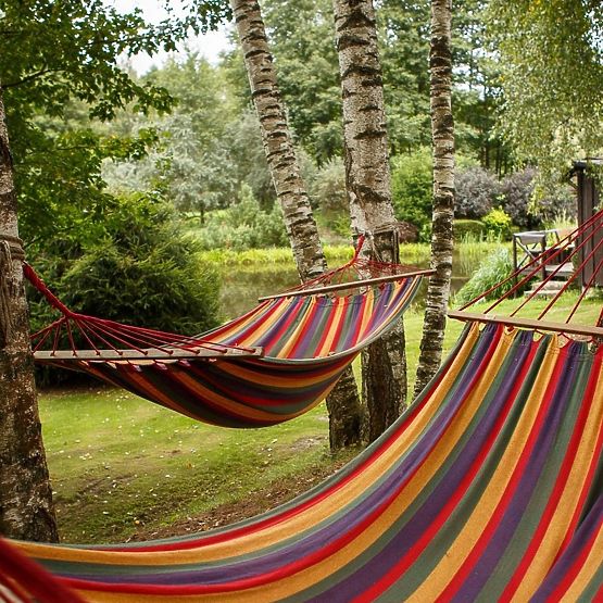 Einzelsitz-Hängematte mit 40 cm Spreizstab 400257 Rot