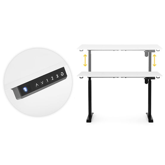 Elektrisch höhenverstellbarer Tisch 140x70 cm, Höhe einstellbar 76-121 cm ModernHome