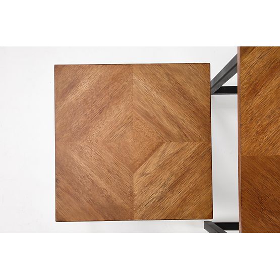 ELZA Set aus 2 Bänken, Nussbaum / Schwarz (1p=1 Stk)