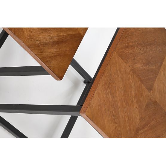 ELZA Set aus 2 Bänken, Nussbaum / Schwarz (1p=1 Stk)