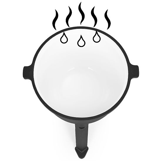 Emaillierter gusseiserner Kessel 10L stehender Jagdtopf Feuerstelle Grill MultiGarden