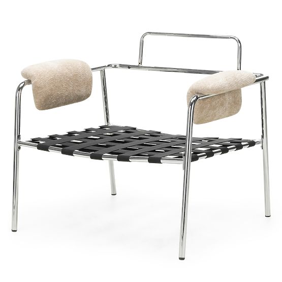 Entspannungssessel Inverno beige, verchromt