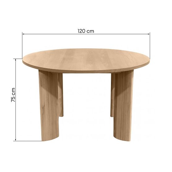 Esstisch Bali 120 cm, rund, cremeweiß