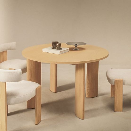Esstisch Bali 120 cm, rund, cremeweiß
