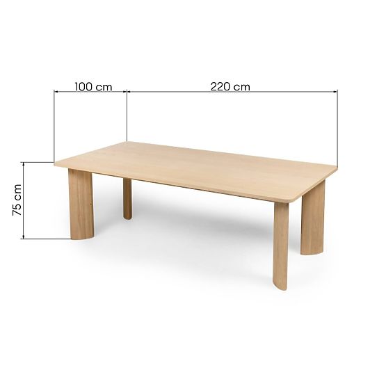 Esstisch Bali 220 cm, cremeweiß