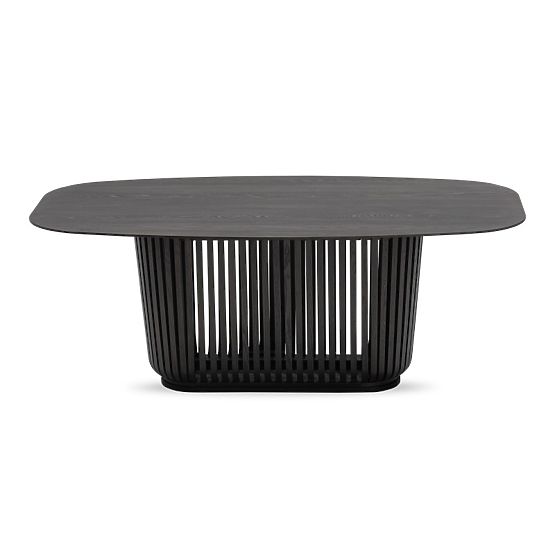Esstisch mit Lamellen Araia Esche schwarz