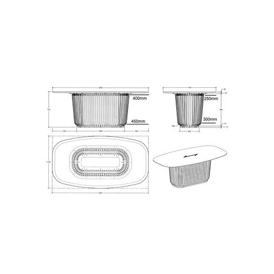 Esstisch mit Lamellen Araia Esche schwarz