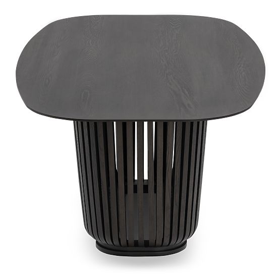 Esstisch mit Lamellen Araia Esche schwarz