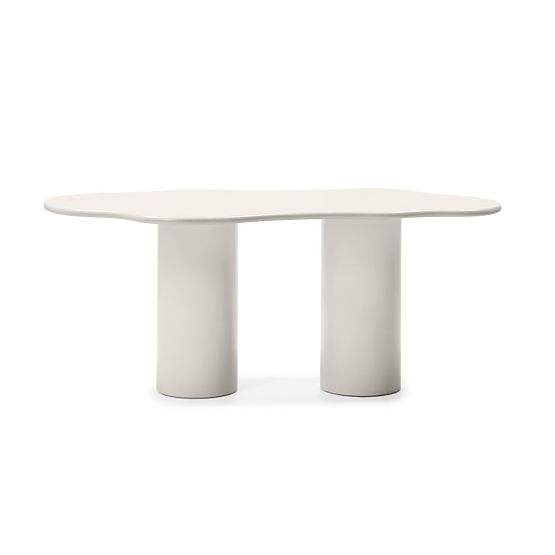 Esstisch Pinar 180 cm, graubeige, abgerundete Formen