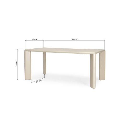 Esstisch Tao 180x90 cm, beige