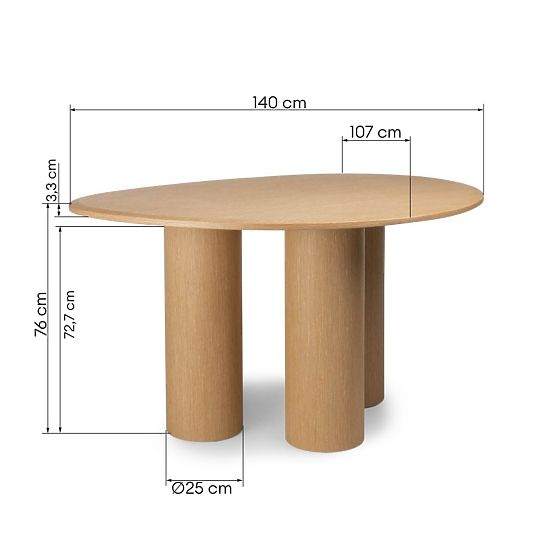 Esstisch Vesper 140 cm, Natur-Eiche